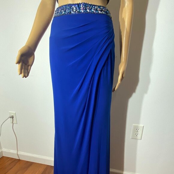 Sherri Hill 2 Piece Royal Blue Beaded Prom Dress Size 4 - Picture 4 of 13